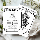 Black tarot Goth save the date wedding Invitation Kaart