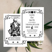 Black tarot Goth save the date wedding Invitation Kaart