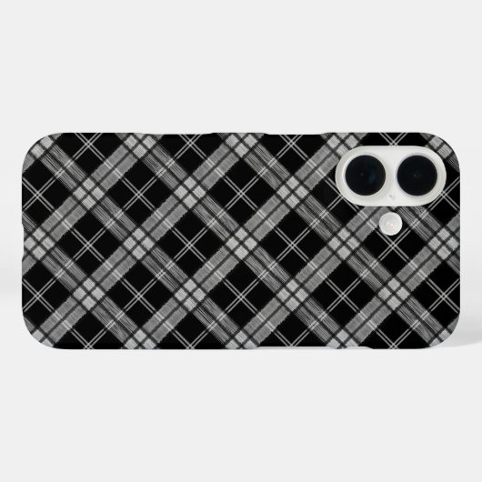 Black Tartan Case-Mate iPhone Case (Achterkant (horizontaal))