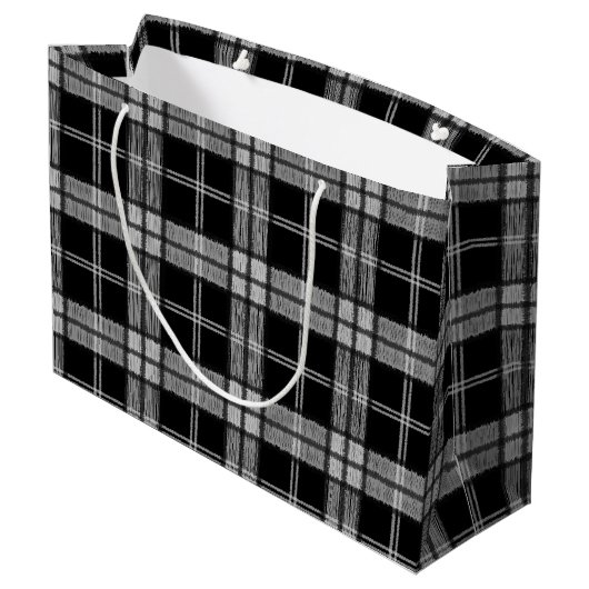Black Tartan Groot Cadeauzakje (Achterkant Gekanteld)