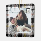 Black Tartan Pset Delivery Parcel 2 Fotoserie Keramisch Ornament (Links)