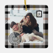 Black Tartan Pset Delivery Parcel 2 Fotoserie Keramisch Ornament (Voorkant)