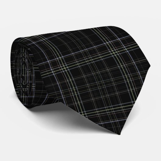 Black Tartan Stropdas (Opgerold)