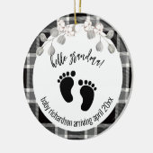 Black Tartan Xmas Grandma kondiging Keramisch Ornament (Links)