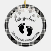 Black Tartan Xmas Grandma kondiging Keramisch Ornament (Achterkant)