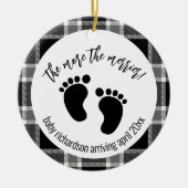 Black Tartan Xmas Zwangerschap Keramisch Ornament (Voorkant)