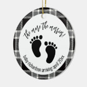 Black Tartan Xmas Zwangerschap Keramisch Ornament (Links)