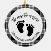 Black Tartan Xmas Zwangerschap Keramisch Ornament (Achterkant)