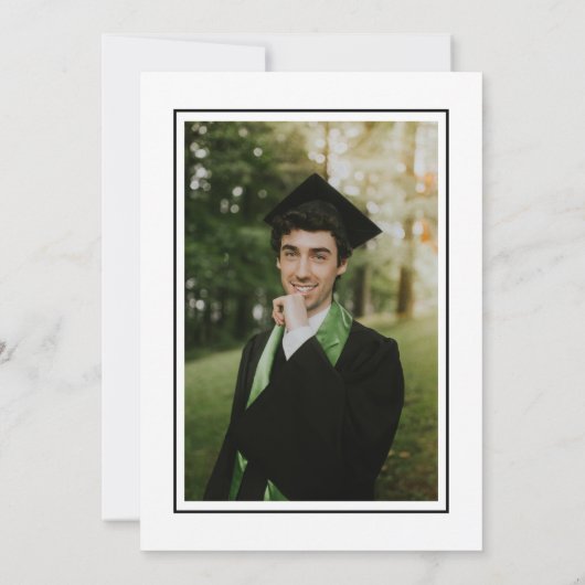 Black Tassel Afstudeerder Party Afstuderen Invitat Save The Date (Achterkant)