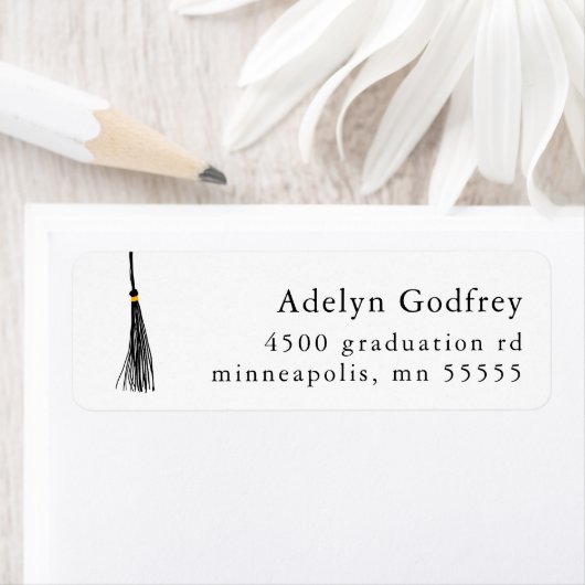Black Tassel Afstuderen retouradres Etiket (Insitu)