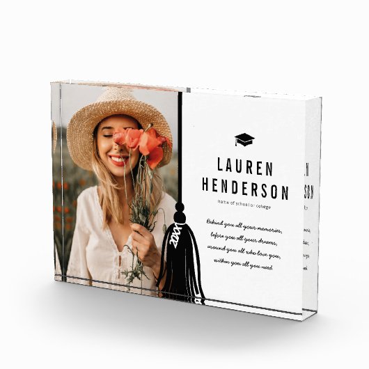 Black Tassel Custom Photo Afstuderen Fotoblokken (Rechts)