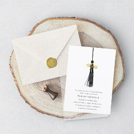 Black Tassel Graduing Party Foto aangepast Kaart