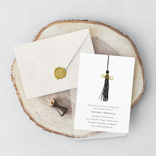 Black Tassel Graduing Party Foto aangepast Kaart