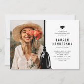 Black Tassel Photo Graduparty Kaart (Voorkant)