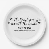 Black Tassel Worth Hassle Afstuderen Papieren Bord (Voorkant)