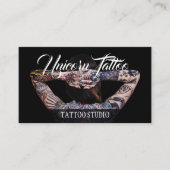 Black Tattoo artists photo script typography Visitekaartje (Voorkant)