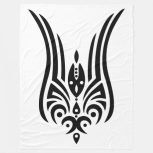 BLACK Tattoo op stam - tulp + uw ideeën Fleece Deken