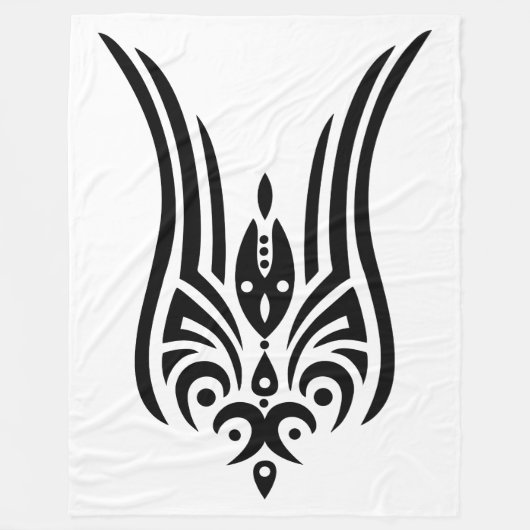 BLACK Tattoo op stam - tulp + uw ideeën Fleece Deken (Voorkant)