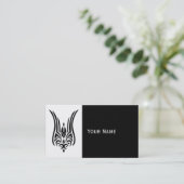 BLACK Tattoo op stam - tulp + uw ideeën Visitekaartje (Staand voorkant)