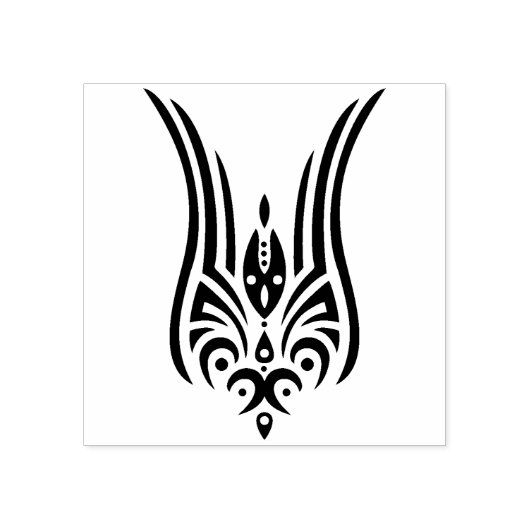 BLACK TATTOO TRIBAL TULIP + uw backgr. en ideeën Rubberstempel (Afrduk)