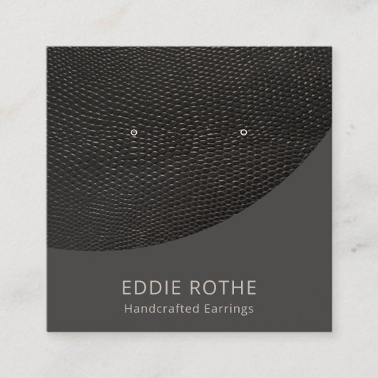 Black Taupe Curve Stud Earning Display Square Vierkante Visitekaartje (Voorkant)