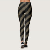 Black Taupe Glitch Woven Diagonal Stripe Leggings (Achterkant)