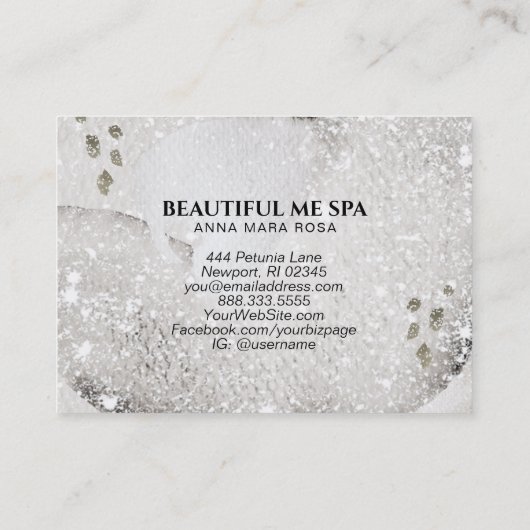 *~* Black Taupe Glitter Abstract Visitekaartje (Achterkant)