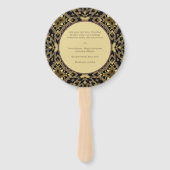 Black+ Taupe Gold Modern Art Deco Hartelijk dank Handwaaier (Achterkant)