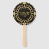 Black+ Taupe Gold Modern Art Deco Hartelijk dank Handwaaier (Voorkant)