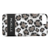 Black Taupe Leopard Print  Case-Mate iPhone Case (Achterkant (Horizontaal))