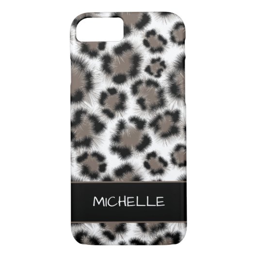 Black Taupe Leopard Print  Case-Mate iPhone Case (Achterkant)