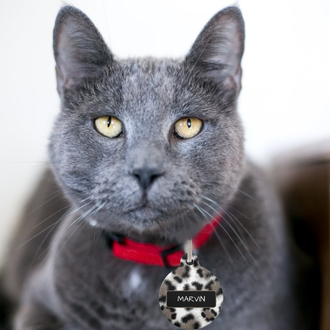 Black Taupe Leopard Print  Huisdierpenning (Creator heeft geüpload)