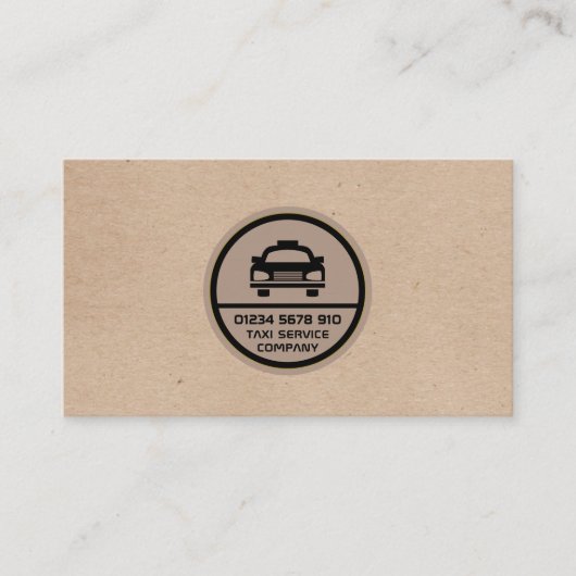 Black Taxi Cab Logo, Kraft Paper Effect Price List Visitekaartje (Voorkant)