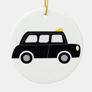 Black Taxi Keramisch Ornament