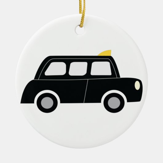 Black Taxi Keramisch Ornament (Voorkant)