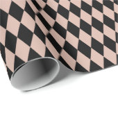Black & Tea Rose Harlequin Diamonds Cadeaupapier (Rol Hoek)