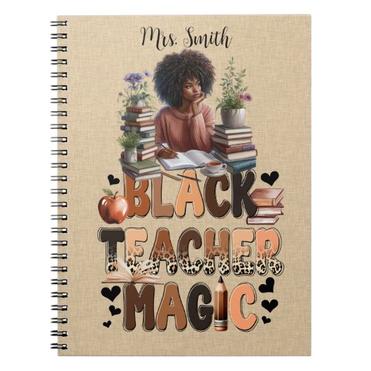 Black Teacher Custom Journal Notitieboek (Voorkant)