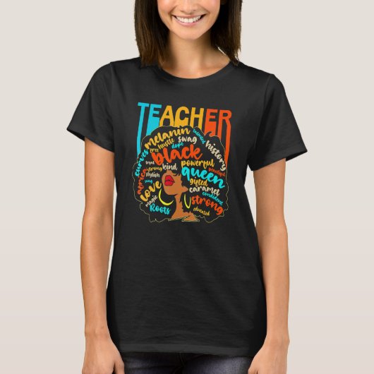 Black Teacher Educator Magic Africa Proud History  T-shirt (Voorkant)