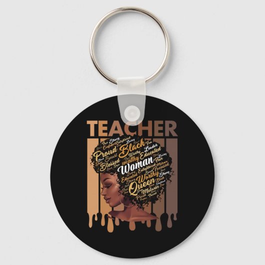 Black Teacher Magic Black History Education Melani Sleutelhanger (Voorkant)