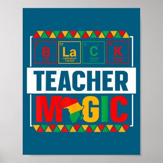 Black Teacher Magic Black History Month Teacher Me Poster (Voorkant)