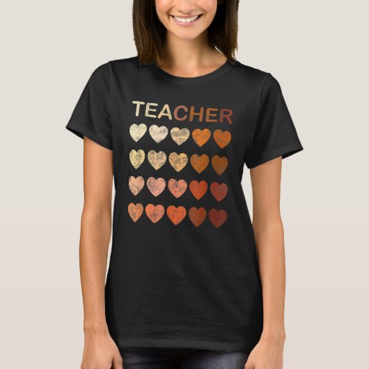 Black Teacher Magic Melanin Hearts Black History M T-shirt (Voorkant)