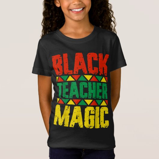 Black Teacher Magic T-shirt (Voorkant)