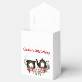 Black Teapot Floral vanmiddag High Tea 50 Birthday Bedankdoosjes (Geopend)