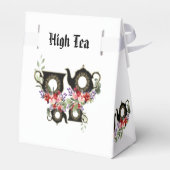 Black Teapot Floral vanmiddag High Tea 50 Birthday Bedankdoosjes (Achterkant)