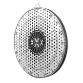 Black Techno Stippen Modern Monogram Dartbord (Voorkant Rechts)