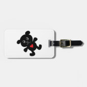 Black Teddy Bear Love Bagagelabel (Voorkant horizontaal)