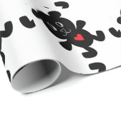 Black Teddy Bear Love Cadeaupapier (Rol Hoek)