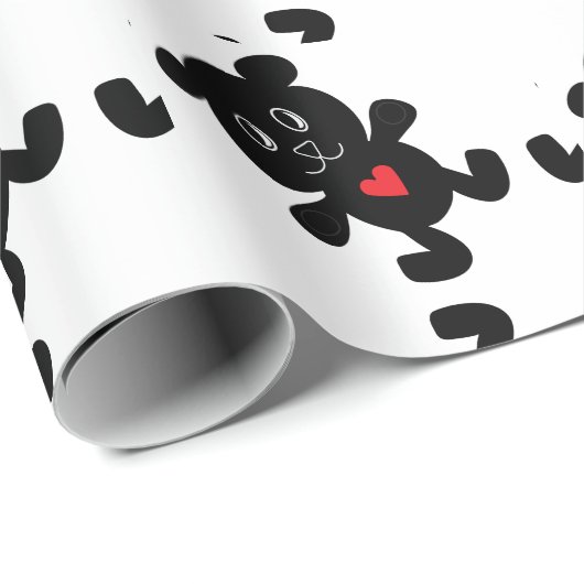 Black Teddy Bear Love Cadeaupapier (Rol Hoek)