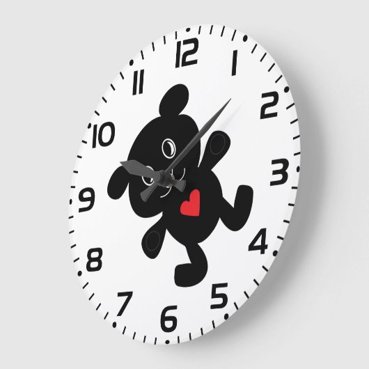 Black Teddy Bear Love Grote Klok (Hoek)
