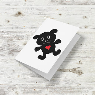 Black Teddy Bear Love Kaart